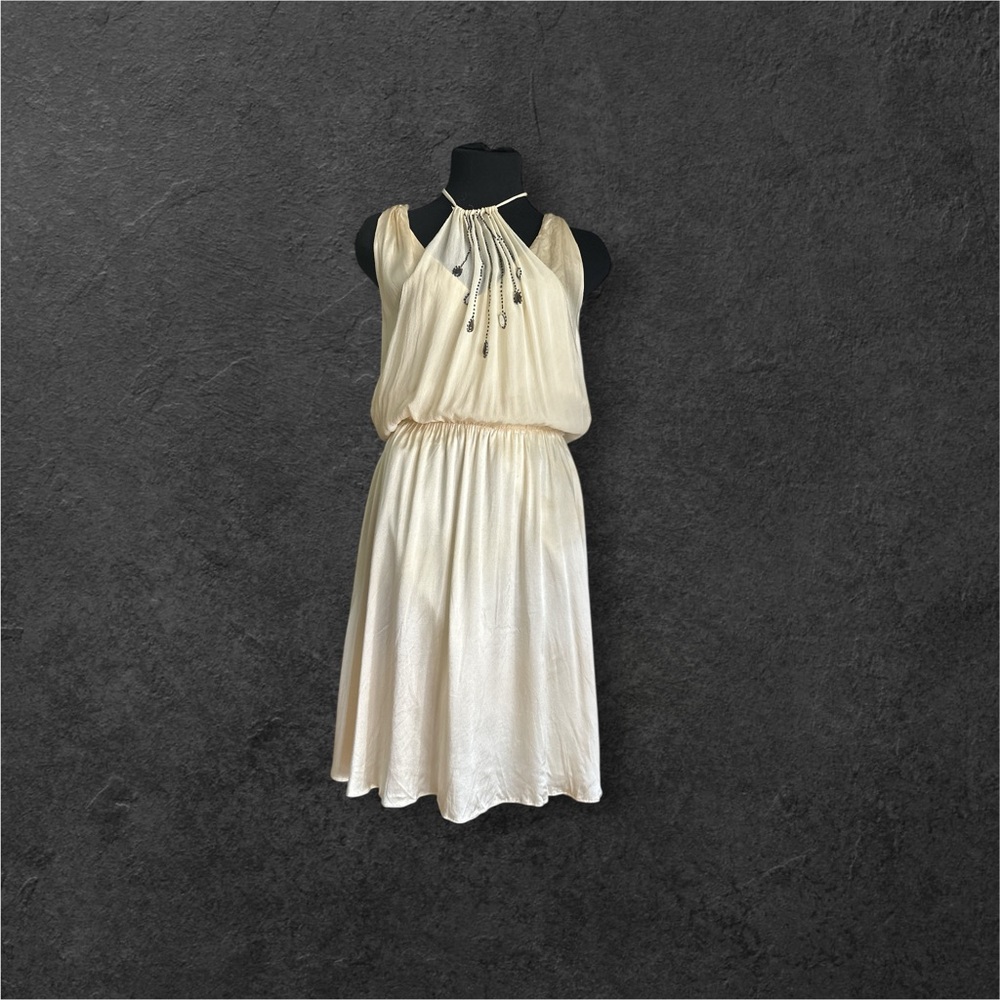 Vintage Y2K Sequin Fairy Core Silk Dress Asymmetric Hem Size M 100%‎ Silk Pink
